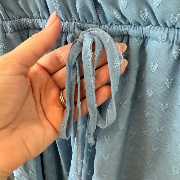 Altard State Blue Swiss Dot Romper Etherial Whimsical Faerie Romantic Boho Airy - Picture 3 of 10